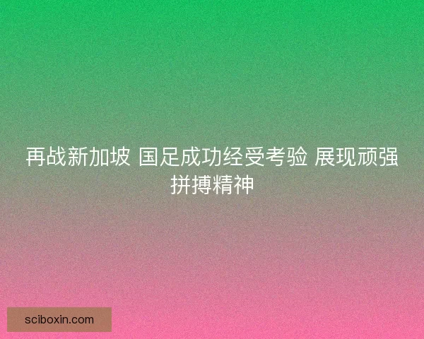 再战新加坡 国足成功经受考验 展现顽强拼搏精神